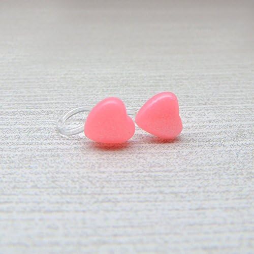 Pink Heart Invisible Clip On Earrings for Non-Pierced Ears