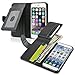INSTEN Wallet Leather Case with ID/Credit Card Slots and Flip Cover for Apple iPhone 6 - Retail Packaging - Black