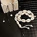 MUYOU Cowrie Shell Choker Necklace for Women Boho Shell Pendant Necklace Corded Seashell Necklace Cowry Collar Necklace Shell Beach Jewelry for Womens (White and Black)
