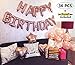 Rose Gold Happy Birthday Balloons Party Decoration Set 36 pcs , 13 Letter Balloons Banner 1 Star and 2 Heart Foil Balloon, 20pcs Latex Balloons, Best Party Supplies