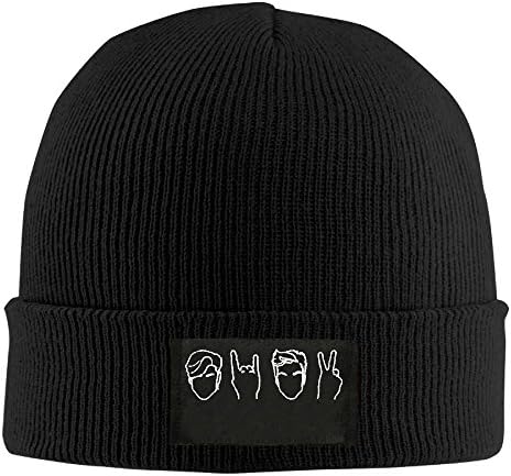 Society Zhuang Roman Atwood Dolan&amp;Twins Half Knit Beanie Hat Warm Thick Winter Hat For Unisex Winter Warm Cap Black