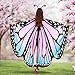Halloween Butterfly Wings for Women, 3PCS Butterfly Shawl Party Costume Cloak with Mask and Headband (Pink)