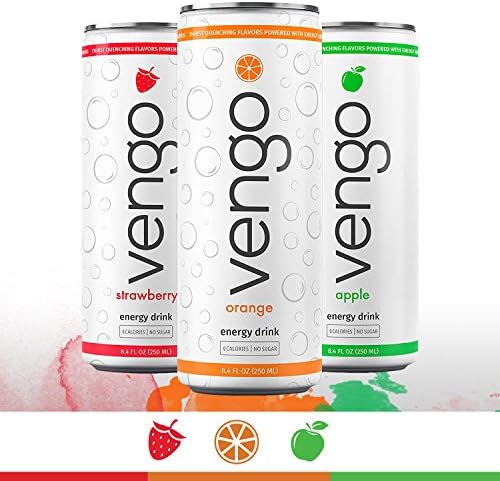 VENGO Energy Drink Sugar Free Zero Calories (3 Can Sample Pack)
