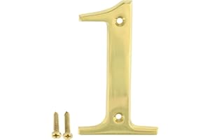 ZhongWang Hardware ZW-A100 4 Inch Bright Brass House Number 1/ZhongWang Hardware ZW-A100 Casa de latón Brillante de 4 pulgadas Número 1