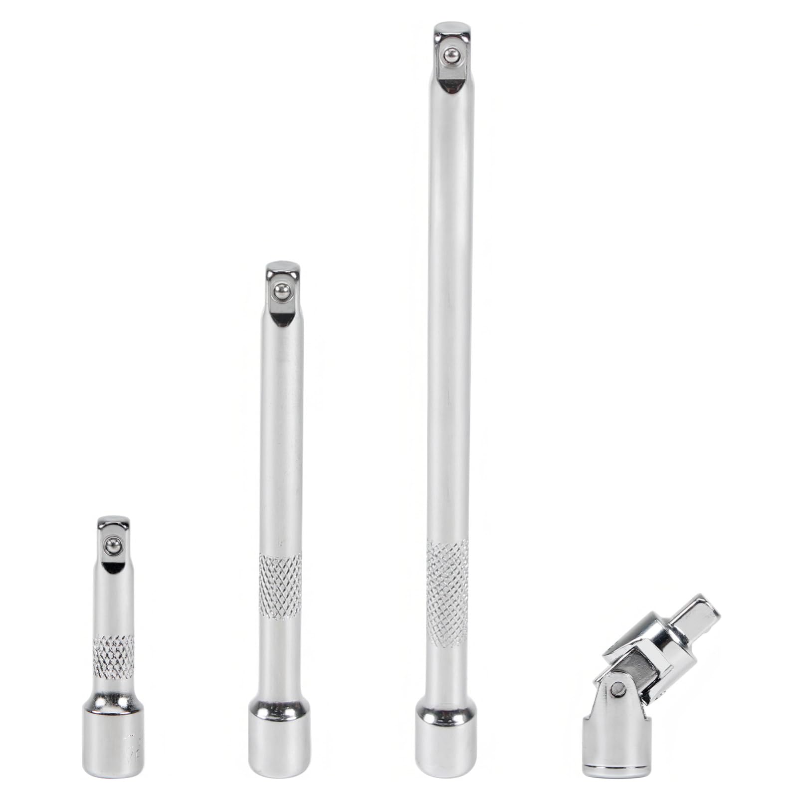 Photo 1 of 1/4 Inch Drive Extension Bar Set, Socket Extension Set Include 2, 4, and 6 Inch Extensions and 1/4 Inch Drive Universal Joint Sockets, 4 Piece Set