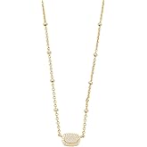 Kendra Scott Women's Mini Elisa Satellite Pendant Necklace Gold Iridescent Drusy One Size