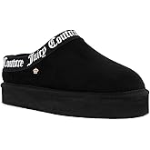 Juicy Couture Women's Cozy Slipper Mule – Plush Indoor Outdoor House Shoe with Memory Foam and Faux Fur Lining