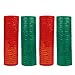 LaRibbons Deco Mesh Ribbon - 10 inch x 30 feet Each Roll - Metallic Foil Red and Green Rolls for Wreaths, Swags and Decorating - 4 Pack
