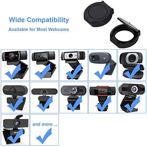 2 Pack Universal Webcam Cover, Desktop Computer External Webcam Lens Covers Shutter Cap Hood, Streaming Web Camera Privacy Cover Clip Compatible with Logitech HD Pro Webcams C270/C615/C920/C930e/C922X