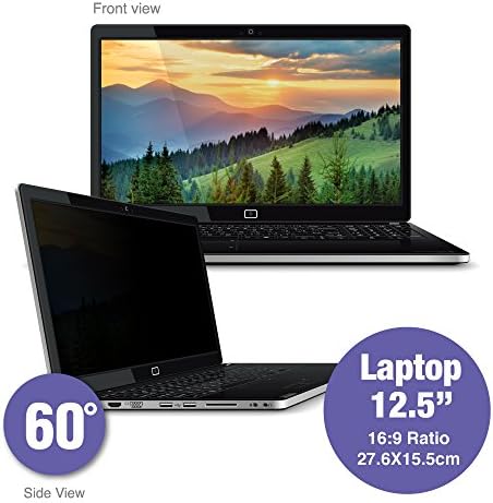 SenseAGE12.5 Inch 16:9 Widescreen Laptop Privacy Screen Filter for 60 Degree Privacy, Upgraded Anti-Glare, UV Light Reduction & Blue Light Screen Protector, compatible for DELL, HP, Lenovo and more