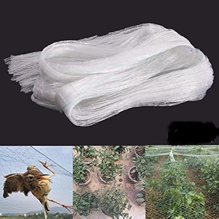 KRIWIN Anti Bird Agro Net with Nylon Ropes Niwad., 12x10ft/ 120sqft (White)