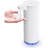 Automatic Soap Dispenser: LAOPAO Rechargeable Touchless Foaming Soap Dispenser Stainless Steel Foam Soap Pump for Bathroom Kitchen Xmas Gift, 9oz, White