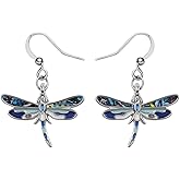 Alloy Cute Dragonfly Earrings Dangle Dragonfly Gifts for Women Fashion Summer Jewelry Enamel Charms