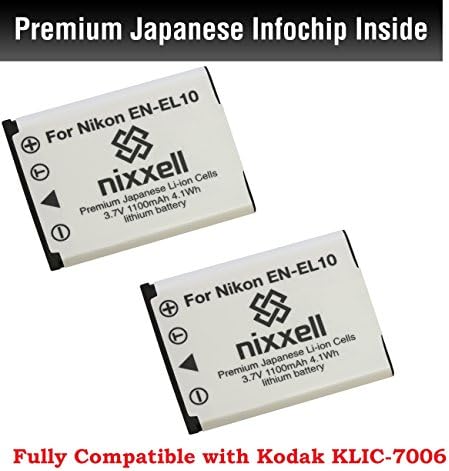 (2Pack)SNS-Nixxell Battery for Kodak KLIC-7006 Kodak EasyShare M22, M23, M200, M522, M530, M531, M532, M550, M552, M575, M577, M580, M583, M750, M873, M883, M5350, M5370, MD30, Mini, Touch Digital