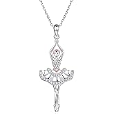 ACJFA Ballerina Necklaces Gifts for Teens: Ballet Dancer Necklaces Inspirational Jewelry for Women