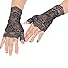Aurora Bridal® Women's Short Lace Half Finger Bridal Gloves Black