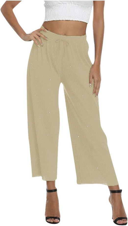Linen Trousers Womens Plus Size Trousers, Lulupi Wide Leg Pants Ladies  Stretch Loose Pants Home Summer Thin Section Breathable and Comfortable  Casual Trousers: Amazon.co.uk: Clothing