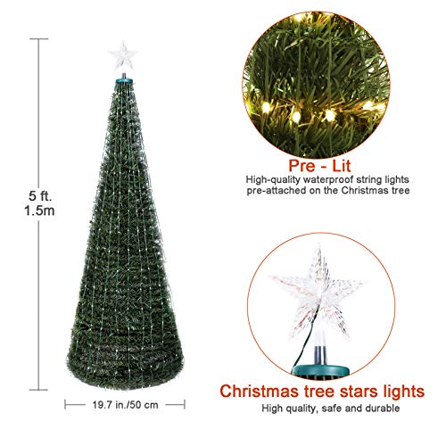 Hrabn Artificial Christmas Tree,5FT Prelit Christmas Tree with Lights