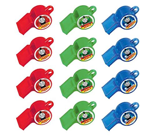 Thomas the Train Birthday Party Favors and Goodie Bag Fillers Pack For 12 With Train Popcorn Boxes, Whistles, Stampers, Tattoos, Bubbles, and Pin - Thumbnail 2
