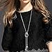 Long Necklace for Women Fashion Jewelry,Haluoo Dainty Elegant Sterling Silver Teardrop Crystal Pendant Necklace Hollow Rhinestones Rose Flower Pendant with Tulip Tassel Necklace for Ladies (Purple)thumb 3