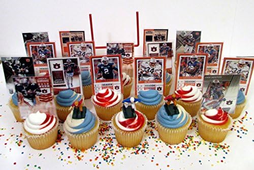 AUBURN TIGERS Football Birthday Party Cupcake Topper Party Favor Set