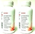 GNC Women's Evening Primrose Oil 500 -- 2 Bottles each of 90 Softgel Capsules