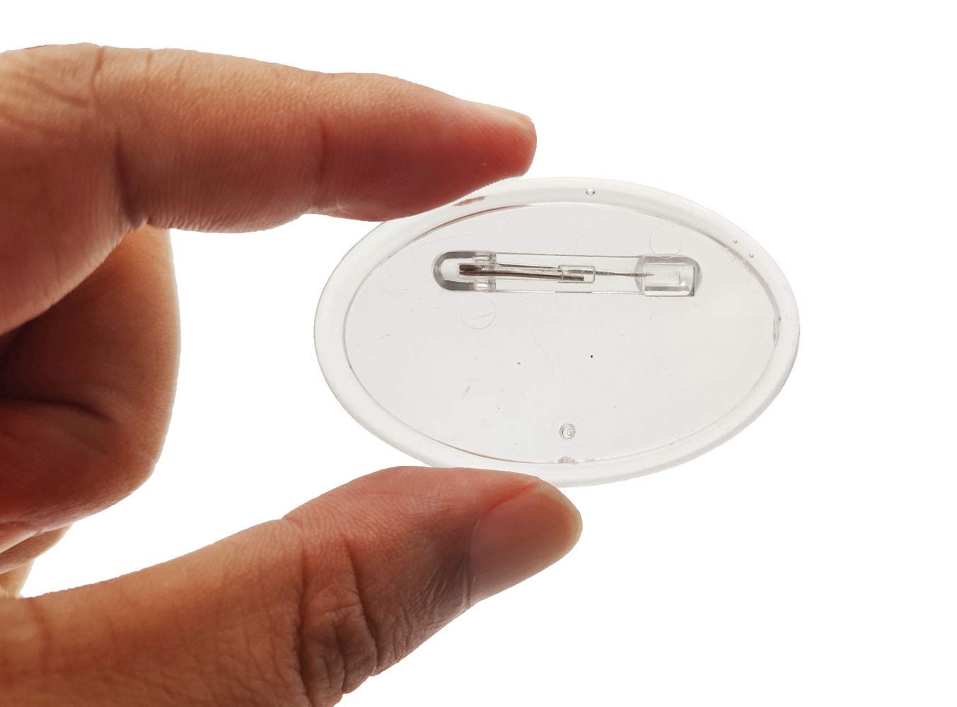 Sovenny 25 Sets Oval Clear Plastic Button Pin Badge Kit Name Badge for DIY Craft Supplies