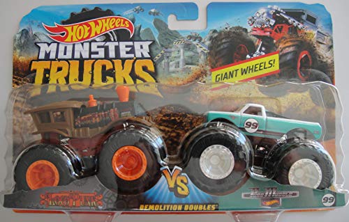 HOT Wheels Monster Trucks 1:64 Demolition Doubles LOCO Punk VS Pure Muscle Giant Wheels