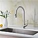 Avola Solid Brass Single Lever High Arc Pull Down Kitchen Faucet, Brushed Stainless Steel Single Handle Pull Out Sprayer Kitchen Mixer Faucet