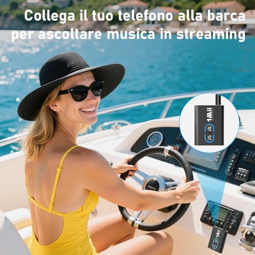ML300 Trasmettitore Ricevitore Bluetooth 5.3 per TV, Adattatore con Jack Aux 3.5mm, aptX Bassa Latenza & AD & HD Audio con Batteria da 12 Ore per Impianto Stereo, 2 Cuffie, Auto