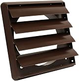 Kair Brown 150mm Louvred Wall Vent Grille with Backdraught Shutter 183mm view 2