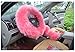 BELLESIE 3pcs 1 Set Soft Fluffy Plush Australian Wool Car Steering Wheel Cover with Handbrake Cover & Gear Shift Cover for 14.96