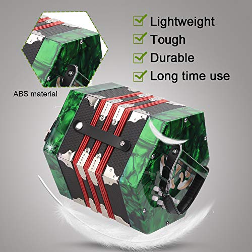image for Nannday Button Concertina, Professional 20 Buttons Accordion Concertin