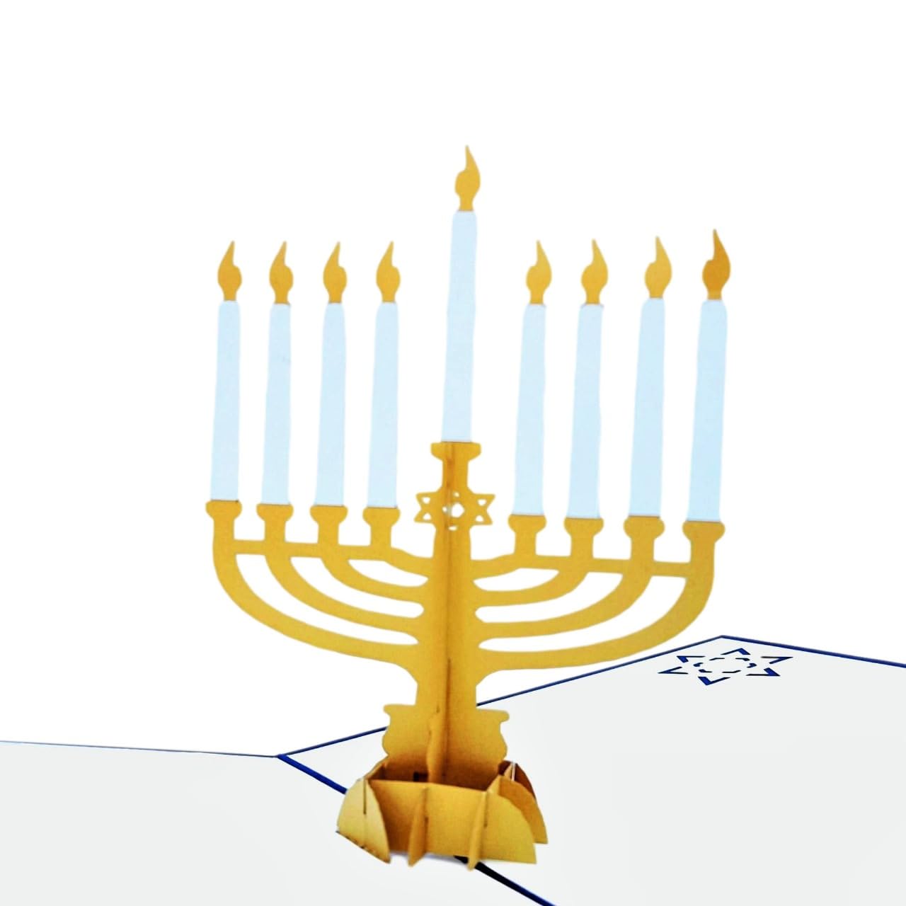 iGifts And Cards Hanukkah Menorah Celebration 3D Pop Up Card – 6x6 Festival of Lights Greeting with Envelope, Celebrating Jewish Traditions, Ideal for Hanukkah Holiday Gifts and Family Gatherings