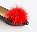 Detachable RED Feather Pom Pom Shoe Clips Set of 2