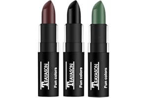 Go Ho 3 Colors Camo Face Paint Sticks,Waterproof Cream-blendable Sticks,Hunting Face Body Paint Professional Foundation SFX Makeup,Safe Face&Lip Smacking for Halloween(Green+Black+Brown)