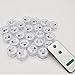 AceList 24 x White LED Submersible Tea Light Tealight Candles with Remote Control Replaceable Coin Battery Underwater Waterproof Lamp for Christmas Birthday Use- White