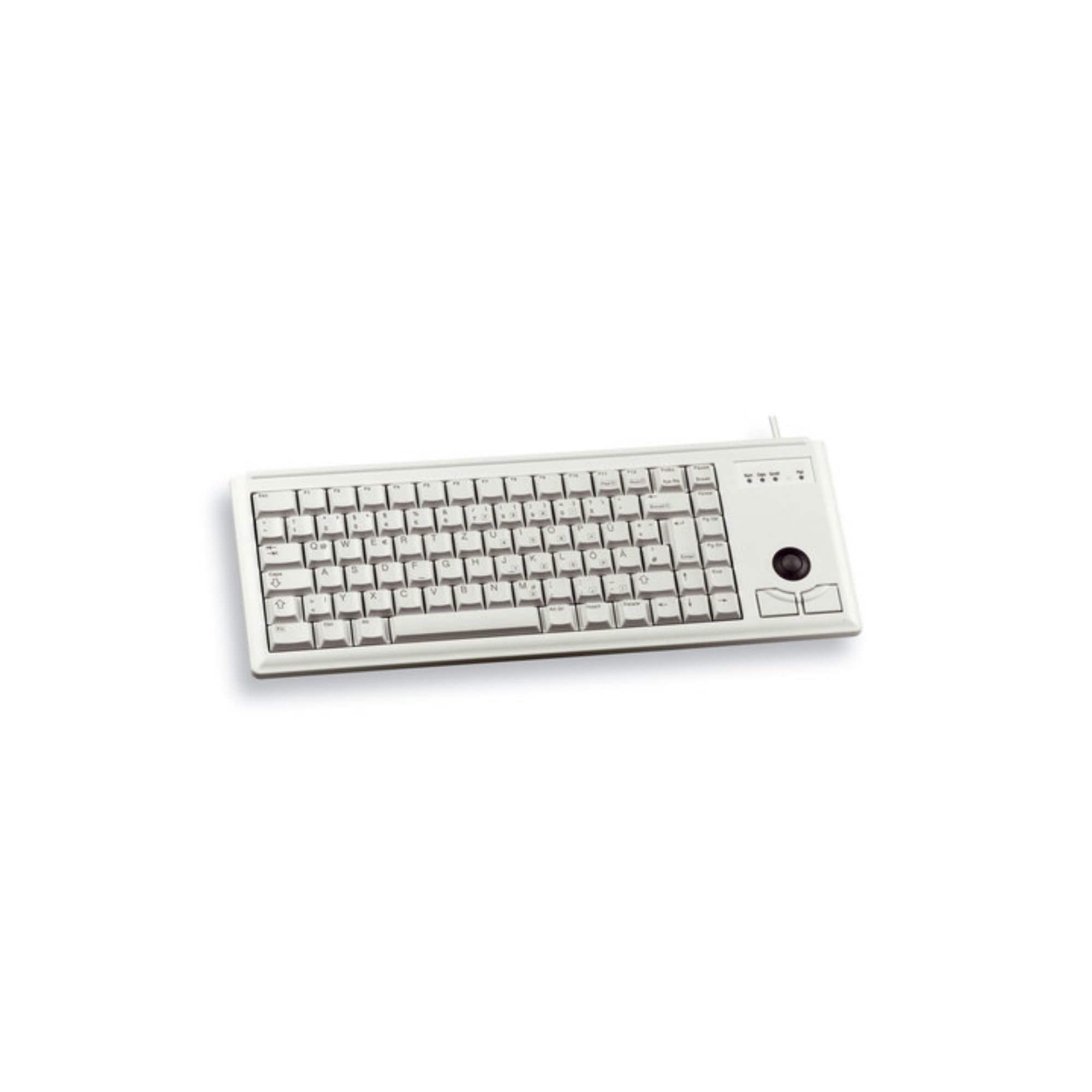 CHERRY G84-4400, Compact Keyboard with Trackball, UK-Layout (QWERTY), Wired (USB-Connection), 2 Mouse Keys, Mechanical ML Switches, Grey