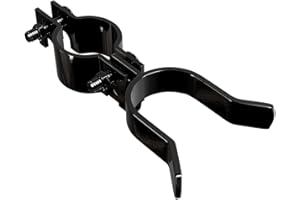 VIVIDA 1-3/8" x 1-3/8" Chain Link Fence Gate Latch, Black Gate Fork Latch with Padlock Hole, Black Powder Coated, Bolts & Nuts Included, 1 PCS