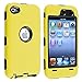 Generic Yellow Deluxe Hybrid Premium Rugged Hard Soft Case Skin Cover for iPod Touch 4th Gen