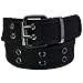 Samtree Canvas Web Belts for Men Women,Double Grommet Hole Buckle Belt(Black)