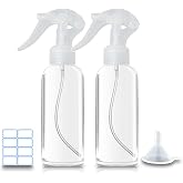 KwoKmarK Small Spray Bottles, Hair Spray Bottle 3.5oz/100ml Clear Plastic Fine Mist Travel Size Mini Empty Bottle Set Refillable Reusable Liquid Container for Essential Oils Water Squirt (2 Pack)