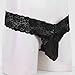 FEESHOW Men's Lace Thongs G String Underwear Crossdress Sissy Pouch Panties (Medium(Waistline:25.0-42.0