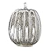 Mercury Glass Pumpkin Light with Timer for Halloween Pumpkin Decorations Fall and Thanksgiving Decor, Sliver,7.5 inches