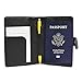 JAVOedge Mint/Black Two Tone Color RFID Blocking Passport Snap Closure Case with Pen Holder and 2 Matching Luggage Tags