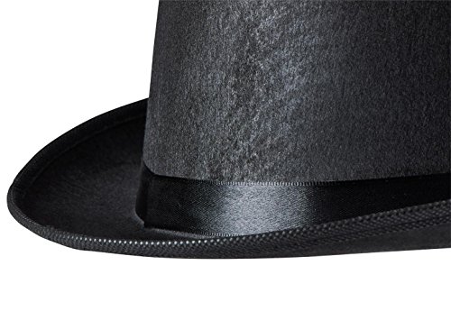 NJ Novelty - Black Top Hat, Tall Party Hat Costume Dress Up Accessory + White Band - Image 6