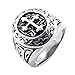 KONOV Classic Vintage Cross Mens Ring, Stainless Steel Band, Size 11