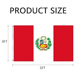 GSYLPFT Peru Flags for Outside 3x5 Peruvian Flag