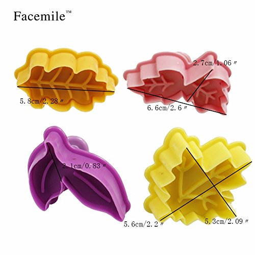 4Pcs Plunger leaves cookie Cutters biscuit plunger Mold cake decorating supplies Fondant embosser Decoration edible Anyana baking stamp christmas fall pie crust decoration