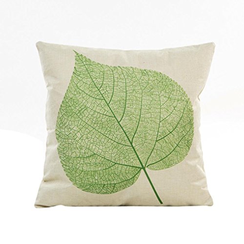 FUNIC Throw Pillow Case, Sofa Waist Throw Cushion Cover Home Bed Car Decor Flowers Grass Pattern Pillowcase (Green #A)